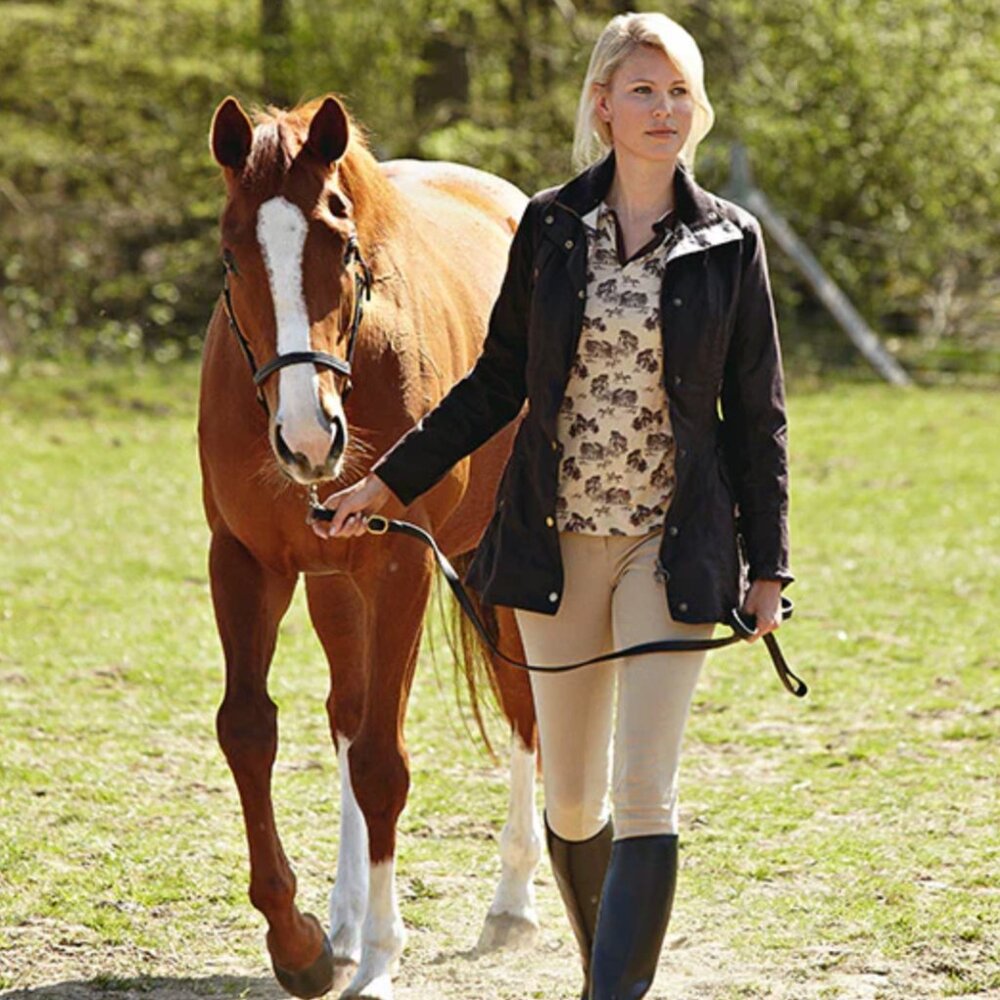 NWOT Barbour Women's Beige Riding Trousers with suede - Classic Equestrian Style